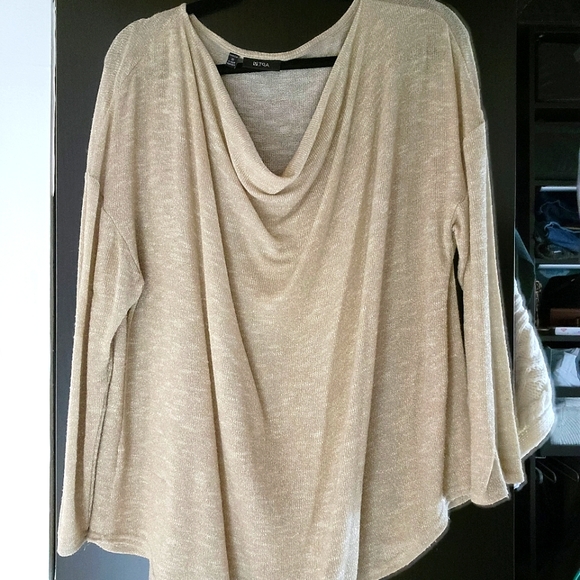 Apt. 9 Sheer Gold Cowl Neck Blouse - Picture 1 of 2